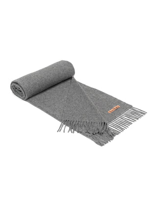 Oversized Wollschal mit Fransen - Hellgrau