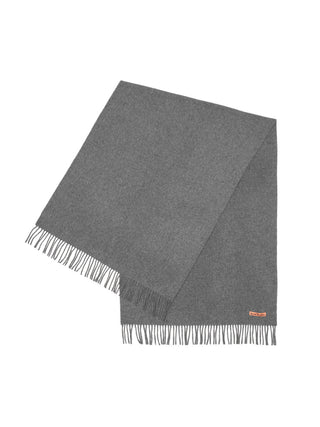 Oversized Wollschal mit Fransen - Hellgrau
