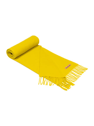 Oversized Wollschal mit Fransen - Acid Yellow