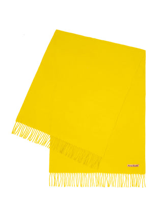 Oversized Wollschal mit Fransen - Acid Yellow