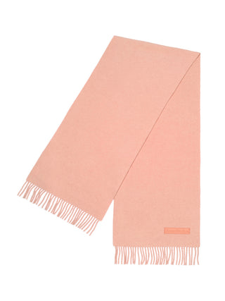 Wollschal mit Label in Rosa - Pink