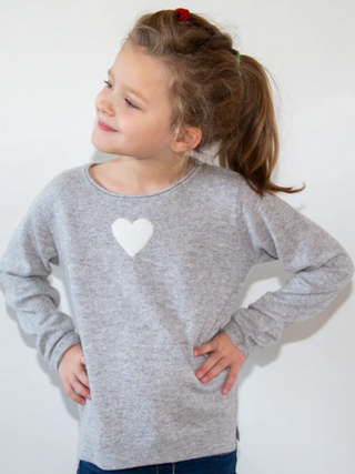 Kaschmir-Pullover Heart - Hellgrau