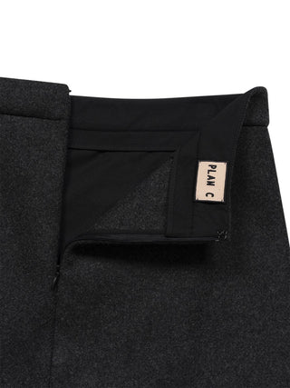 Kurzer Wollrock mit Pailletten - Grau