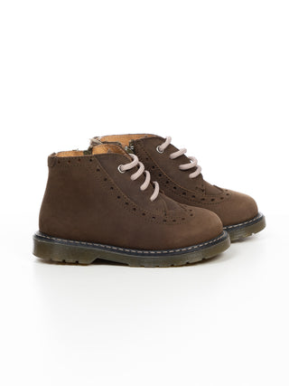 Schnürschuhe aus Leder - Braun