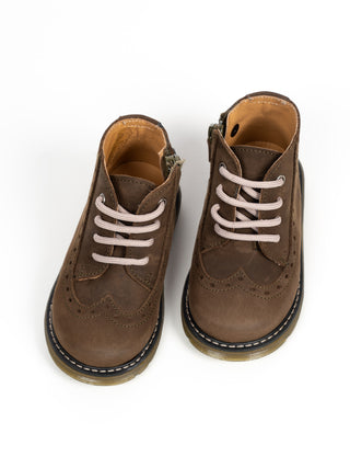 Schnürschuhe aus Leder - Braun