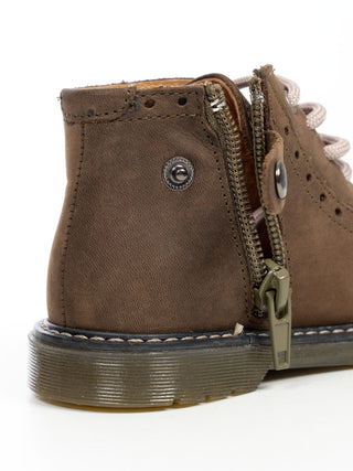 Schnürschuhe aus Leder - Braun