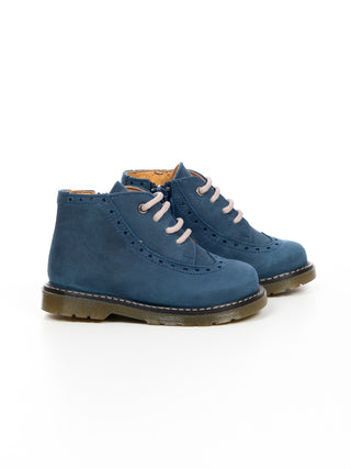 Schnürschuhe aus Leder - Blau