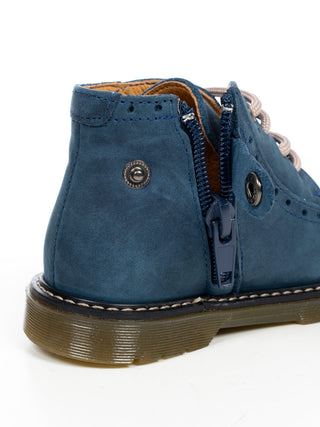 Schnürschuhe aus Leder - Blau