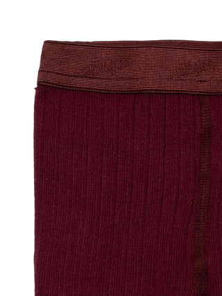 Gerippte Strumpfhose mit Schleifchen - Bordeaux