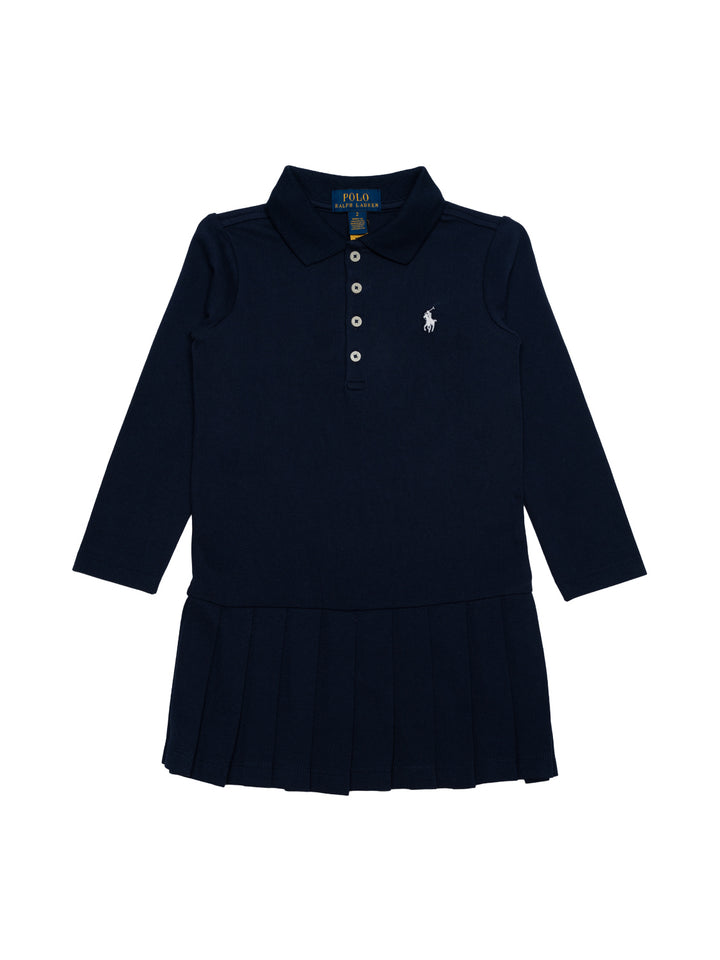 Langarm-Polo-Kleid - Navy