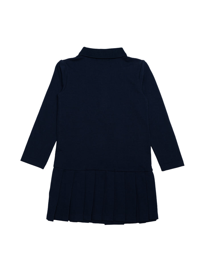 Langarm-Polo-Kleid - Navy