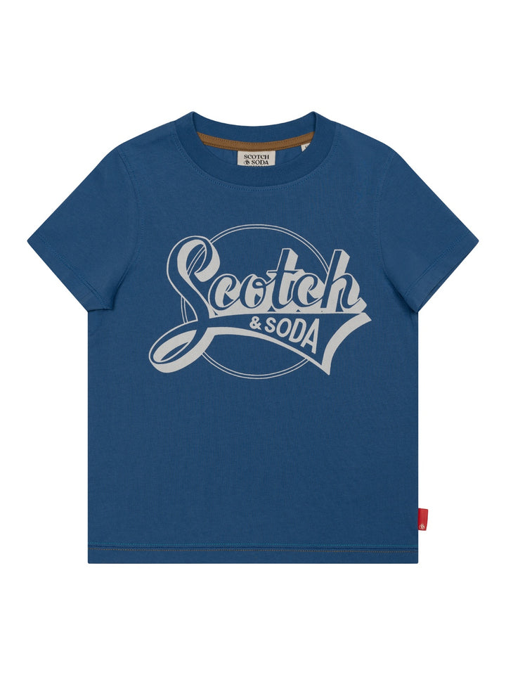 Artwork T-Shirt mit Logo - Blau