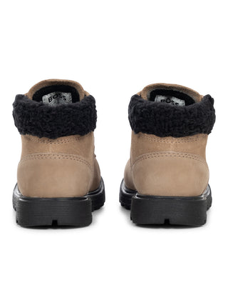 Stiefel aus Wildleder - Beige/Schwarz