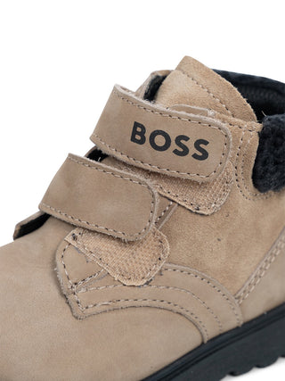 Stiefel aus Wildleder - Beige/Schwarz