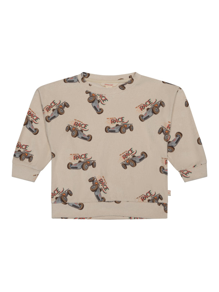 Itty Sweatshirt mit Rennwagen-Motiv - Creme