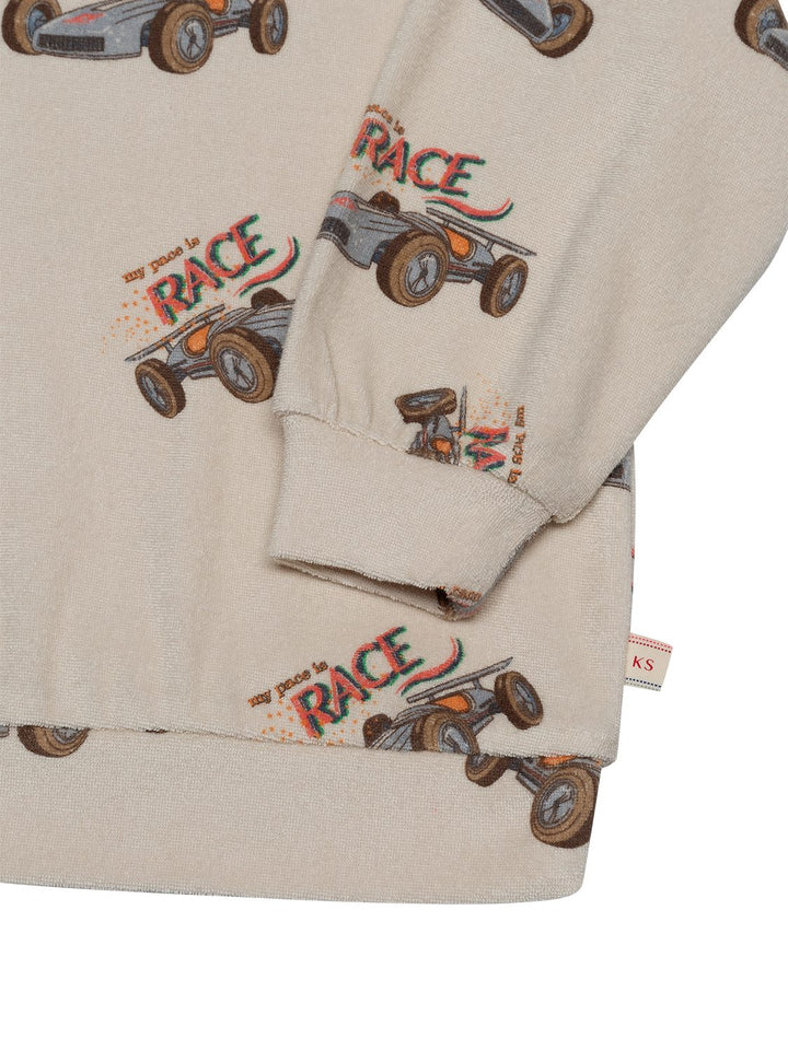 Itty Sweatshirt mit Rennwagen-Motiv - Creme