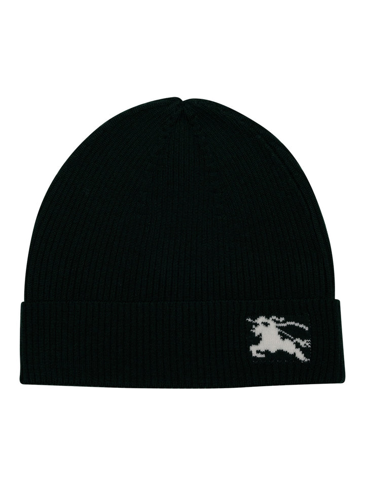 Gerippte Beanie mit Equestrian Knight - Grün