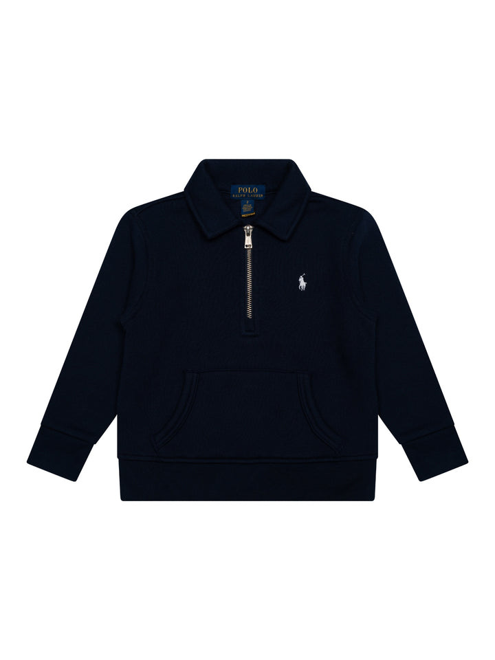 Sweatshirt mit halbem Reißverschluss - Navy