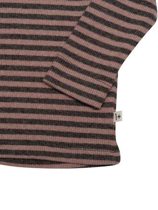 Medir gestreiftes Langarm-Shirt - Altrosa