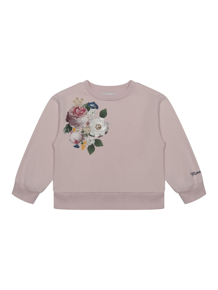 Sweatshirt mit Blüten-Motiv - Hellrosa