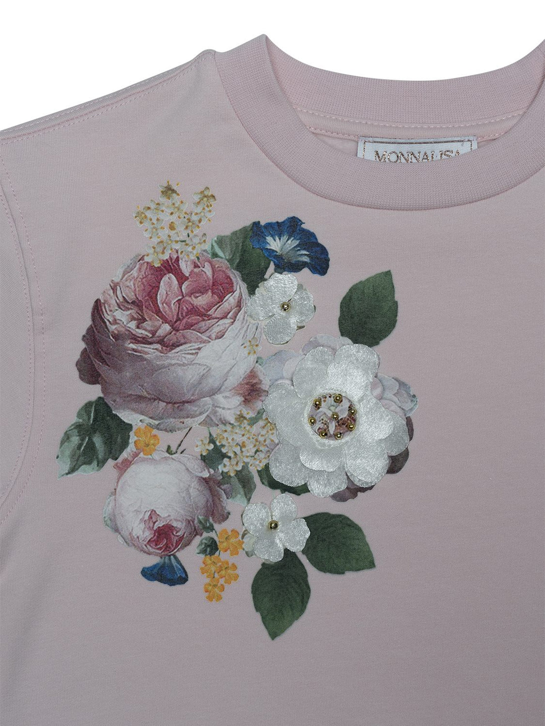 Sweatshirt mit Blüten-Motiv - Hellrosa