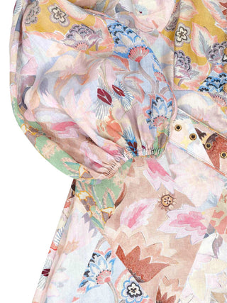 Illustration Belted Mini Dress
