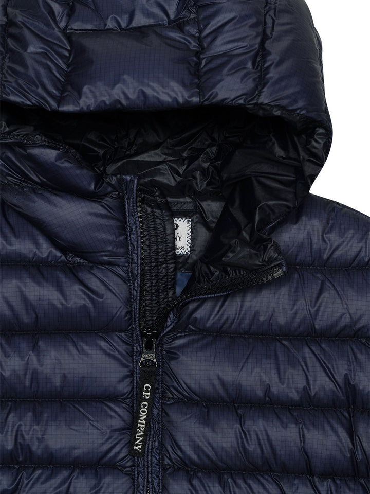 Gesteppte Daunenjacke mit Kapuze - Navy