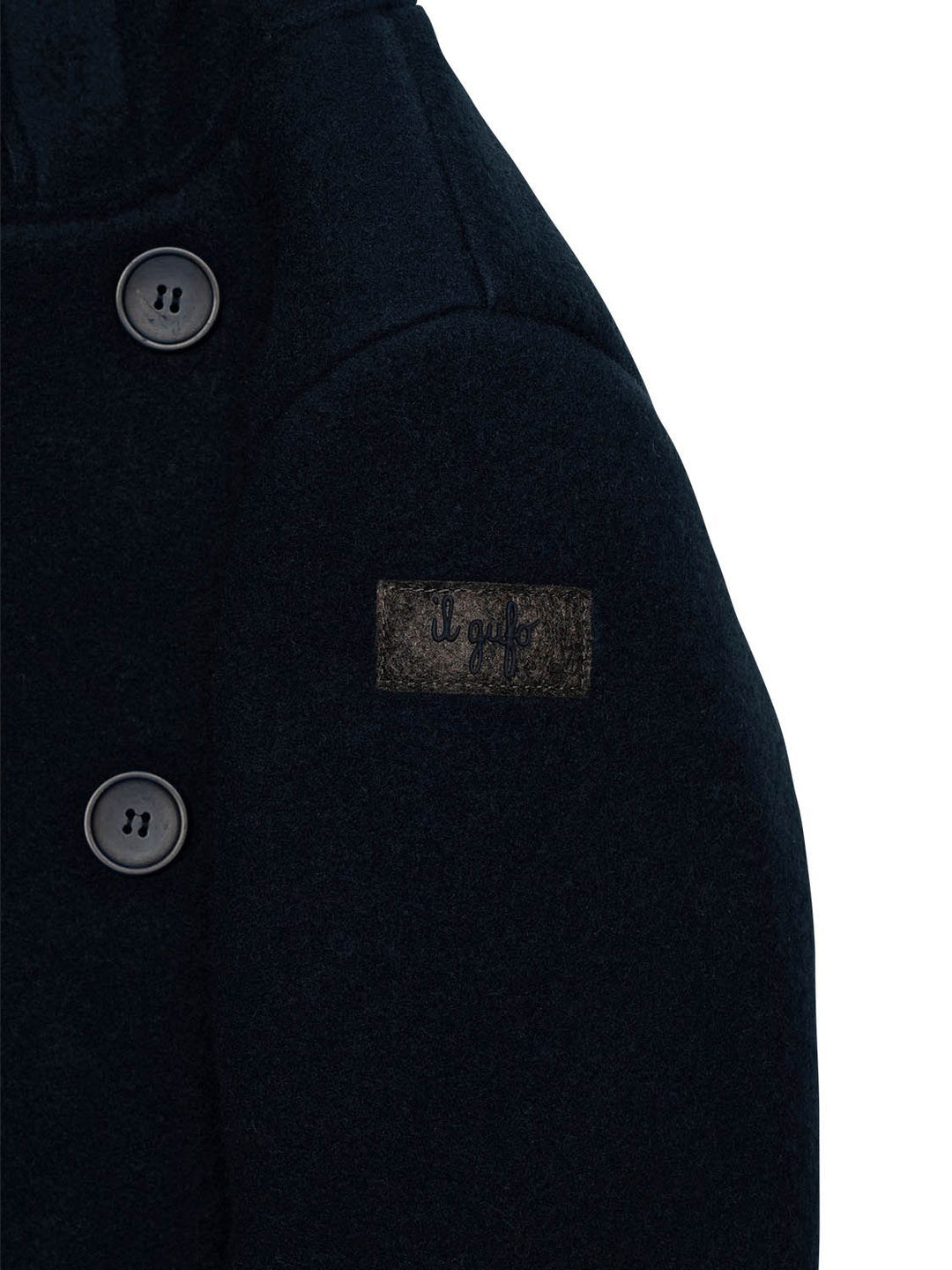 Zweireihiger Mantel aus Fleece - Navy