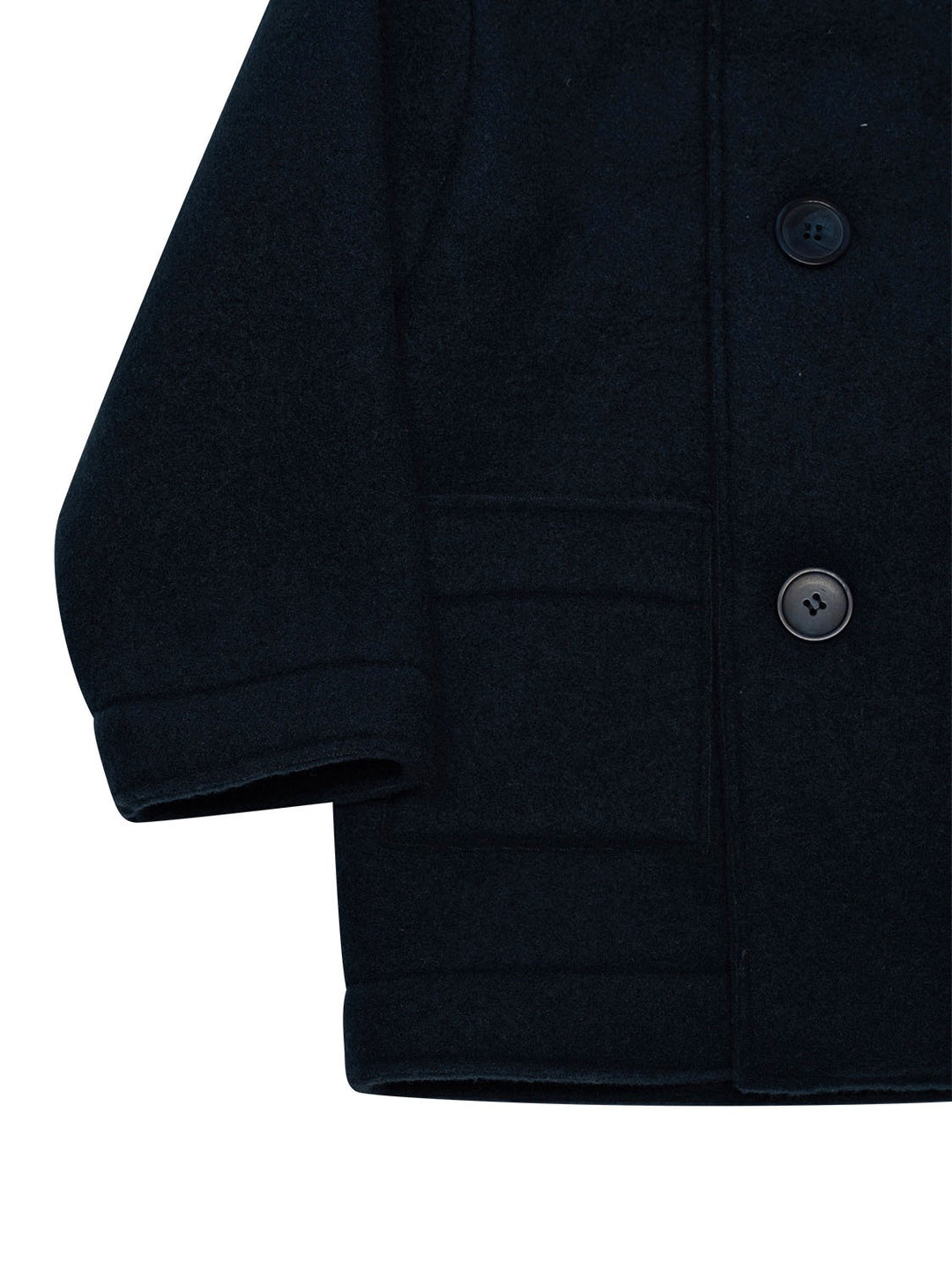 Zweireihiger Mantel aus Fleece - Navy