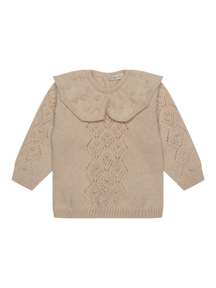 Strickpullover mit Kragen - Beige