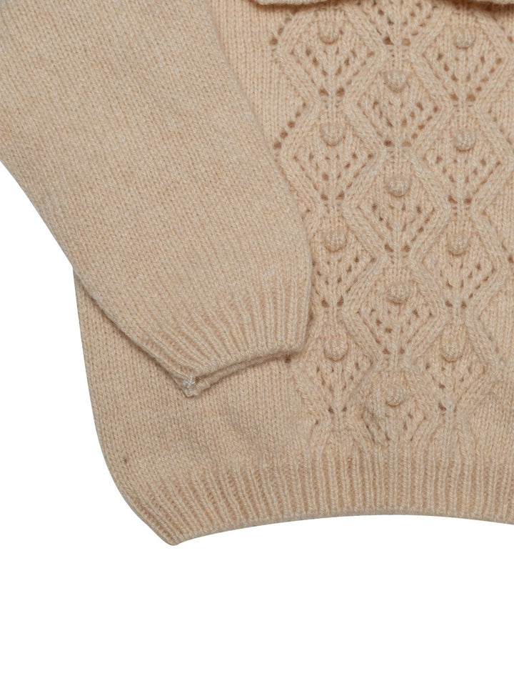 Strickpullover mit Kragen - Beige