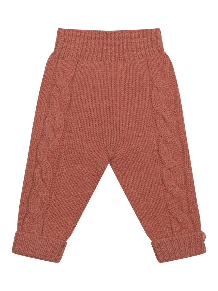 Strickhose mit Zopfmuster - Rosa