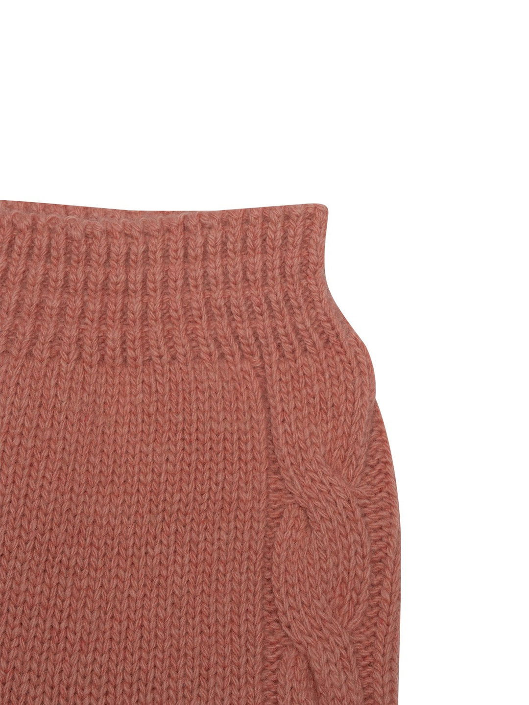 Strickhose mit Zopfmuster - Rosa