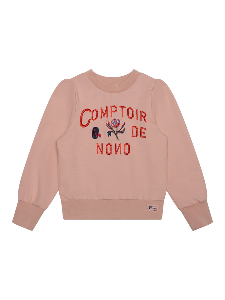 Sweatshirt mit Stickerei - Pale Blush