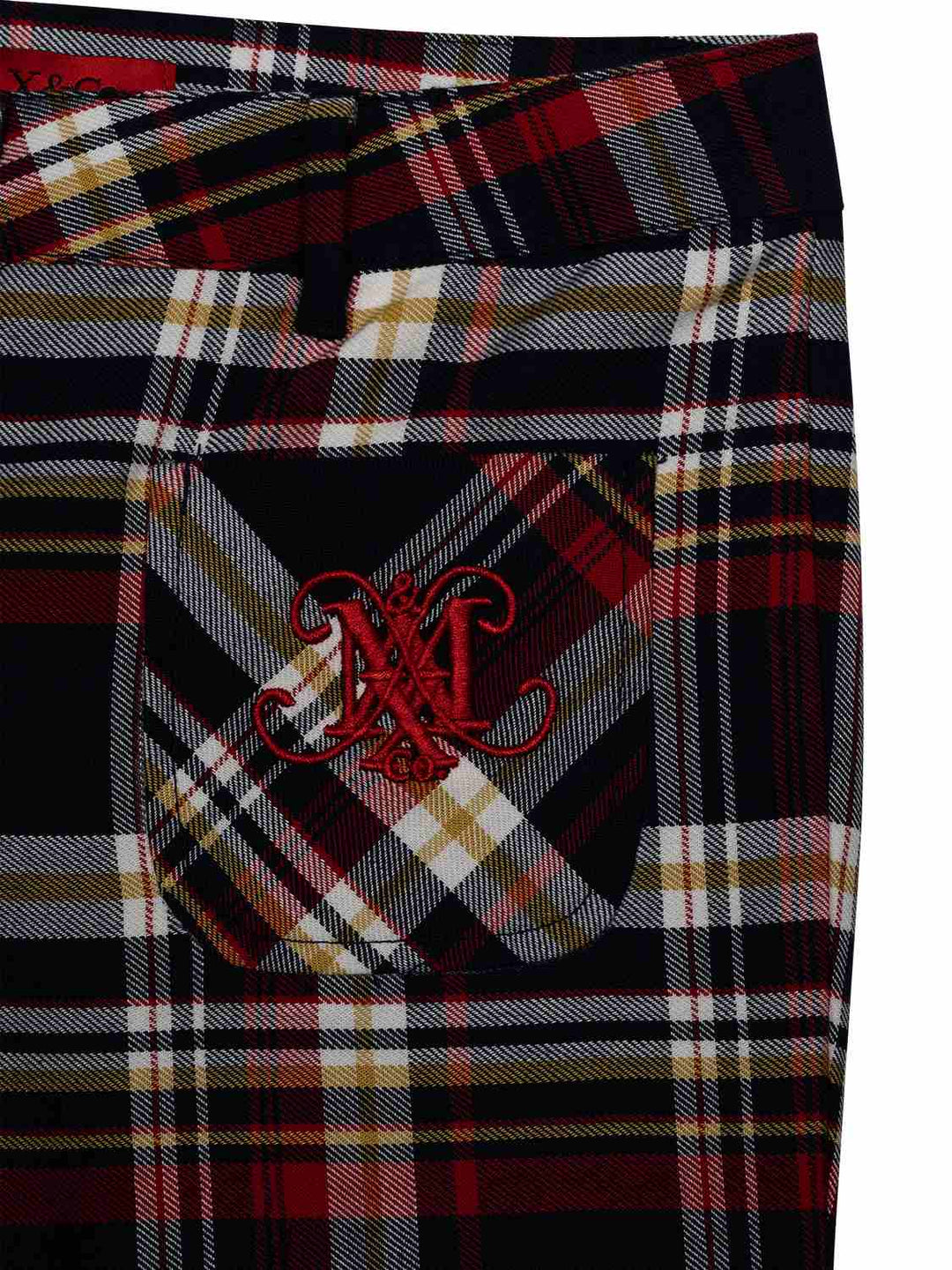 Tartan-Hose mit Trompeten-Passform - Kariert