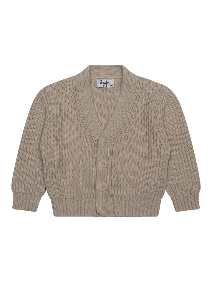 Cardigan mit V-Ausschnitt - Beige