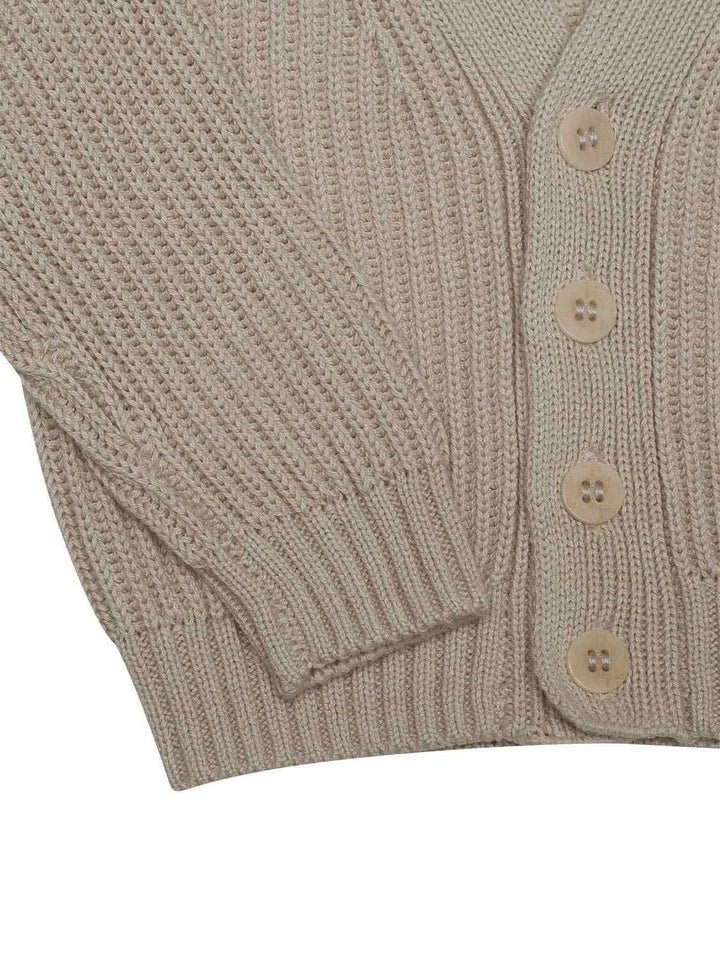 Cardigan mit V-Ausschnitt - Beige