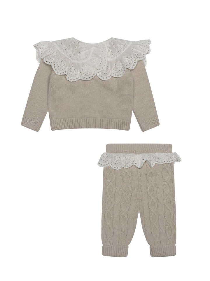 Reykjavik Strick-Set aus Cardigan und Hose - Beige