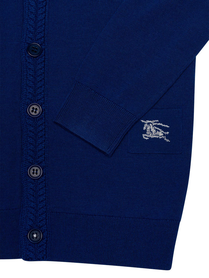 Equestrian Knight Strickcardigan aus Wolle - Royalblau