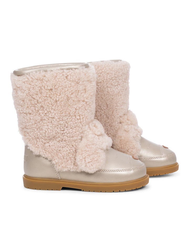 Wadudu Exclusive Boots - Pudel - Light Beige Schafswolle