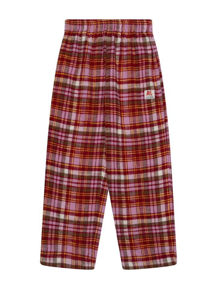 Pyjama Hose kariert - Rot/Rosa