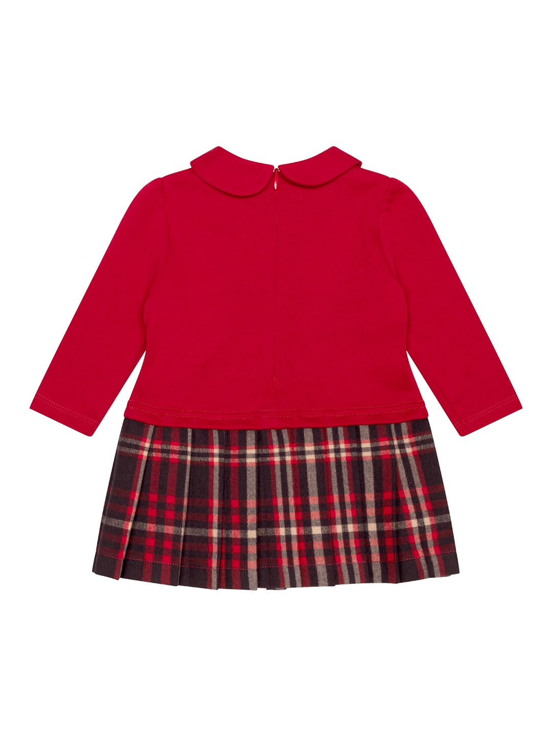 Kleid aus Interlock mit Schottenkaro - Rot/Navy