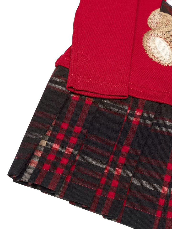 Kleid aus Interlock mit Schottenkaro - Rot/Navy