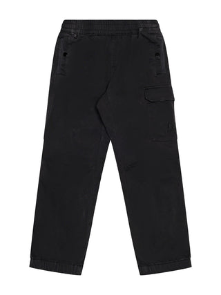 Hose mit Cargotasche und Logo-Stickerei - Schwarz
