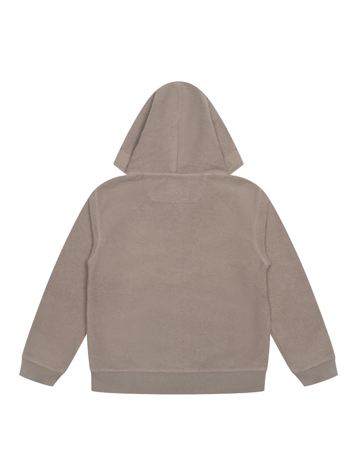 Hoodie-Sweatjacke mit Logo - Taupe