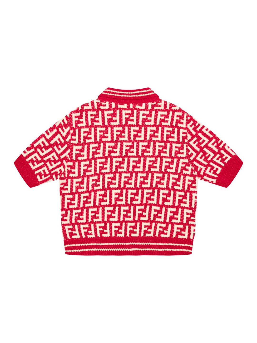 Gestrickter Polo-Pullover mit FF-Logo - Rot