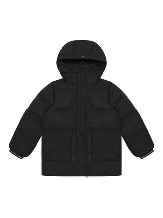 Pufferjacke mit Logo - Schwarz