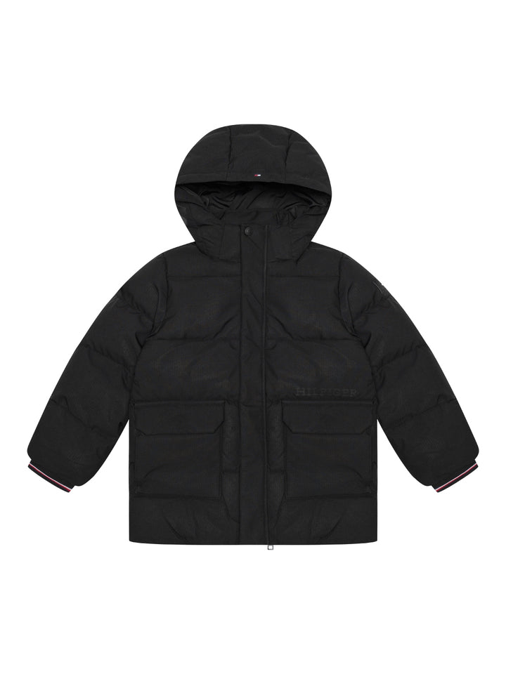 Pufferjacke mit Logo - Schwarz