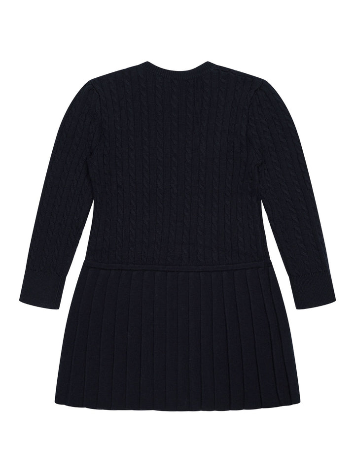 Strickkleid mit Polo-Stickerei - Navy