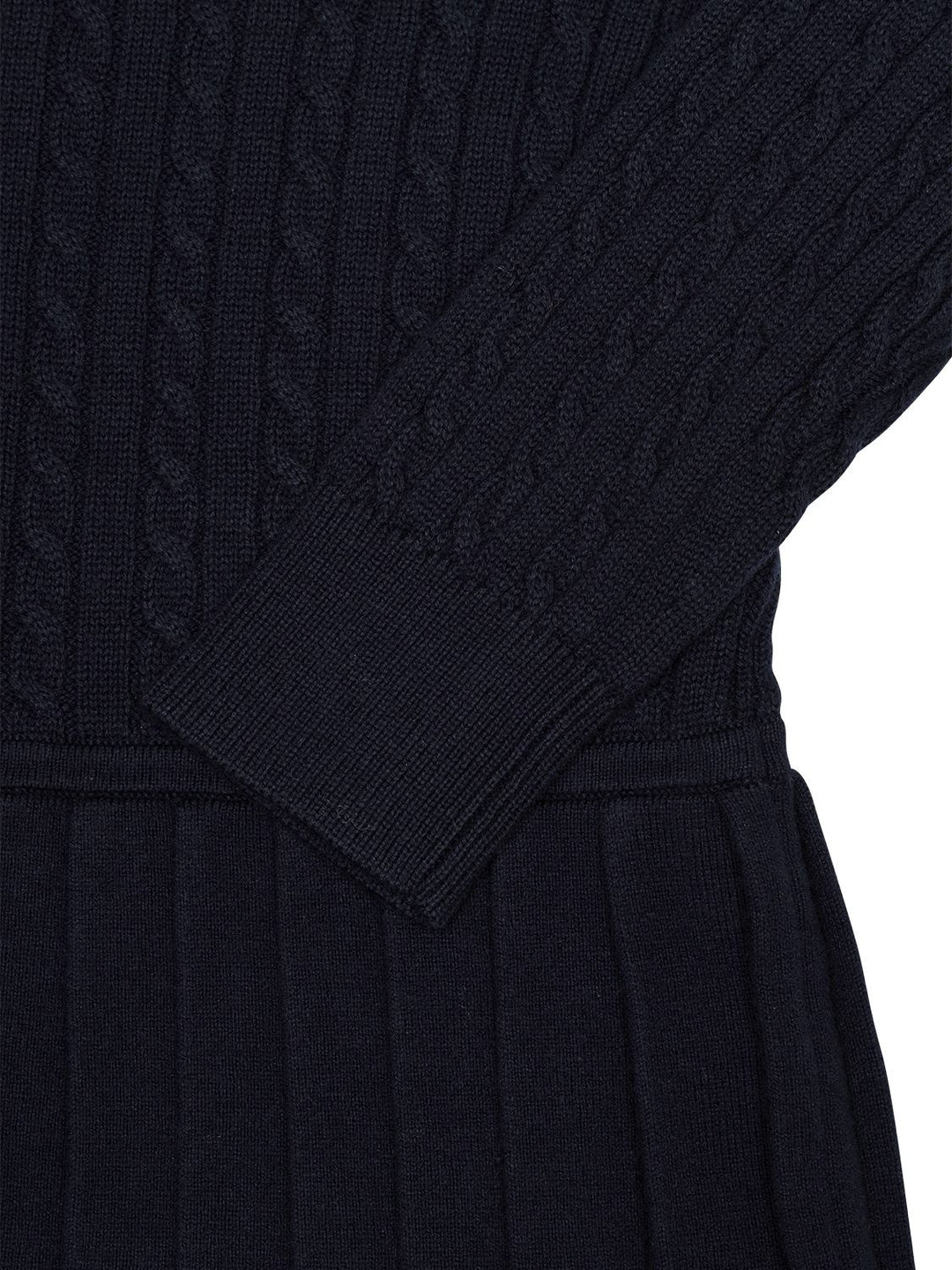 Strickkleid mit Polo-Stickerei - Navy